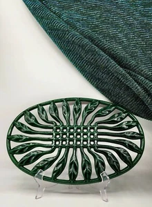 INVICTA Francia Esmaltado Hierro Fundido Remaches Hoja Verde Almohadilla Caliente Cazuela Soporte 12" - Imagen 1 de 6