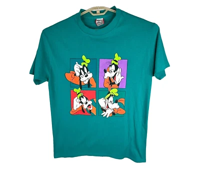 Vintage 90s Disney Designs Goofy Expressions Y2K Short Sleeve T-Shirt Size L /XL Foto 1 de 4