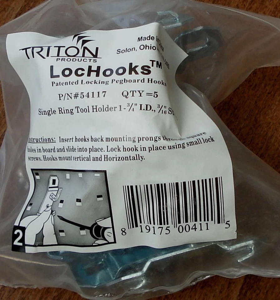 Triton LocHooks 54117 Single Ring Tool Holder 1.75" I.D.- BRAND NEW IN PACKAGE - Image 1 of 1