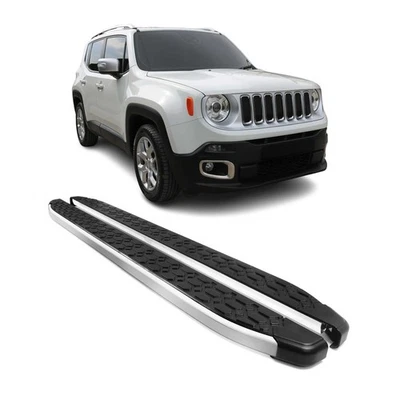 Escalones laterales barra Nerf estribo para Jeep Renegade 2015-2023 negro plata 2 piezas Foto 1 de 4
