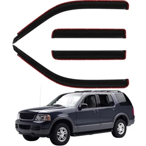 Tape-On Dark Tinted Side Window Visor Rain Guards For 1991-2005 Ford Explorer - Picture 1 of 15
