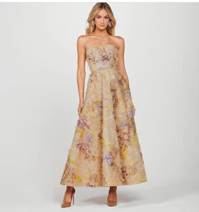 Helsi Celine Applikation trägerloses Kleid Kleid Gold Aquarell S neu mit Etikett $ 798 - Bild 1 von 1