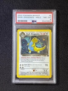 Pokemon 2000 Team Rocket Dark Dragonite Holo Card 5/82 Rare PSA 8 NM-MT - Picture 1 of 2