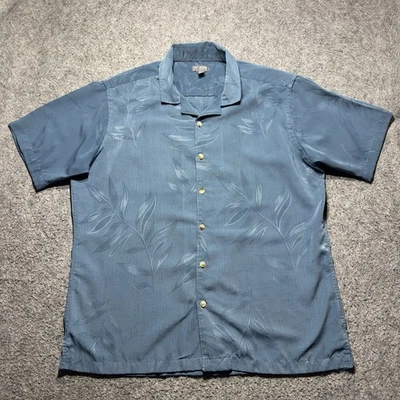 Van Heusen Air Shirt Mens XL Blue Short Sleeves Button Up Hawaii Casual Tropical - Image 1 of 4