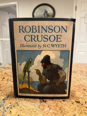 Robinson Crusoe by Daniel Defoe - Pictures by N.C. Wyeth -Cosmo Book  MCKAY - Image 1 of 4