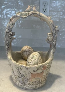 Jim Shore 2018 Heartwood Creek "Follow Your Path" Woodland Osterkorb 4 Eier - Bild 1 von 16