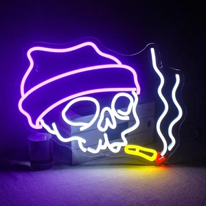 Letrero Calavera Neón - Brillo Ajustable LED Decoración Halloween para Pared, Dormitorio, H - Imagen 1 de 7