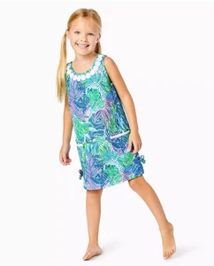 Lilly Pulitzer Girls Knit Shift Dress Botanical Floral Size 6/7 - Picture 1 of 9