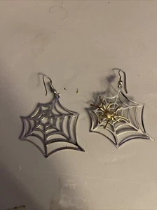 Pendientes colgantes de tela de araña vintage de Halloween  - Imagen 1 de 4