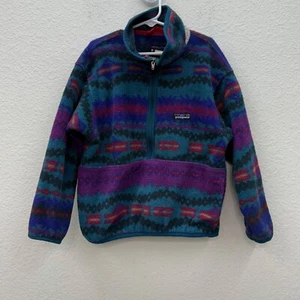 VTG Patagonia Synchilla Fleece Half Zip Pullover Sweatshirt USA Made Kids size 8 - Picture 1 of 10