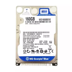 compatible Western Digital 160GB WD1600BEVE 5400RPM IDE ATA-100 2.5" Laptop Hard - Picture 1 of 3