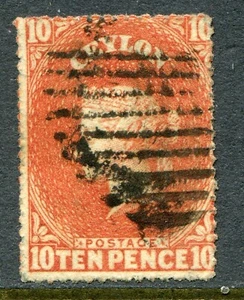 Ceylon 1861-64 (b) 10d dull vermilion SG 34 used (cat. £30) 'D' - Picture 1 of 1