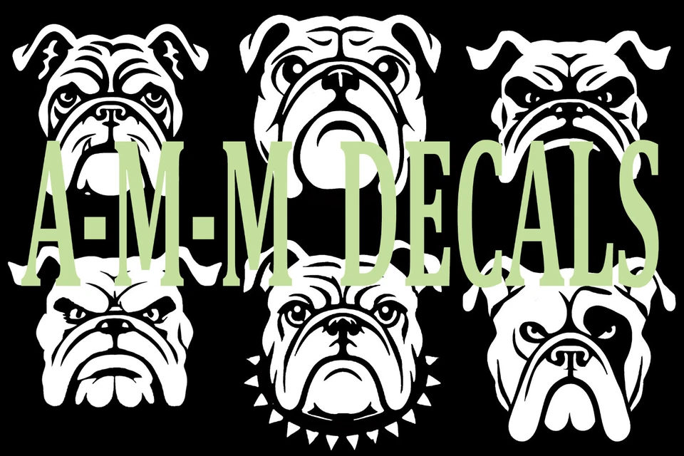 Calcomanías adhesivas de vinilo Bulldog Inglés - 6 Bulldogs diferentes - 8 colores a elegir Foto 1 de 1