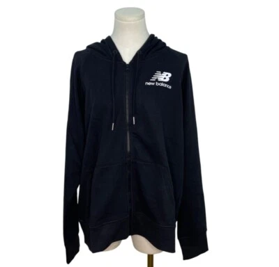 New Balance Women's Black Full-Zip Hoodie With Front Pockets Sz L - New - Image 1 of 4