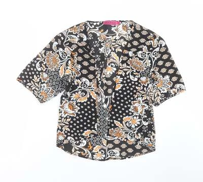 Cárdigan Boohoo Mujer Negro Cuello en V Floral Poliéster Jumper Talla S Foto 1 de 4