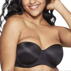 Auden Lightly Lined Strapless Convertible Underwire Bra Black Womens 32DD NWT - Picture 1 of 9
