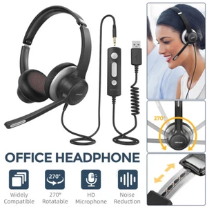 Mpow HC6 USB Headset On-Ear Headphone Noise Canceling w/ Microphone 3.5mm Mic