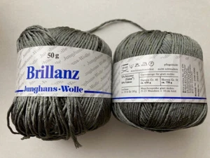 Junghans-Wolle 2 x 50 g, Brillanz, grau-grün, 70% Polyester, 30% Viskose, neu - Bild 1 von 1