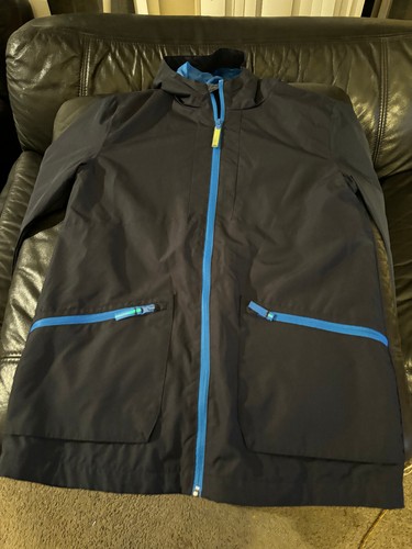 COACH Giacca allenatore impermeabile marca Champion teens l 12 14 con cappuccio nera come nuova