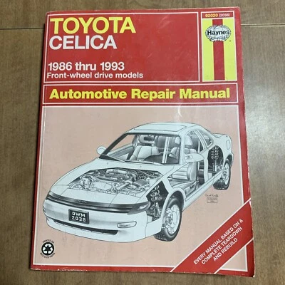 Haynes Repair Manual Toyota Celica 1986 thru 1993 Front Wheel Drive Models 92020 - Image 1 of 4
