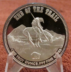Bicicleta End of The Trail Sturgis 1996 semana 1 Troy OZ Motocicleta redonda plateada .999 - Imagen 1 de 2