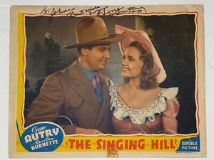 1941 The Singing Hill Lobby Card 11x14 Signed Gene Autry Autograph Virginia Dale