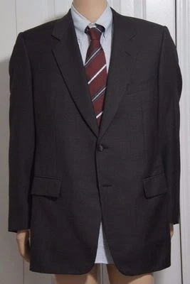 Corneliani Mark Shale Brown Navy Microcheck Silk Wool Sportcoat Blazer 46L Italy - Image 1 of 4