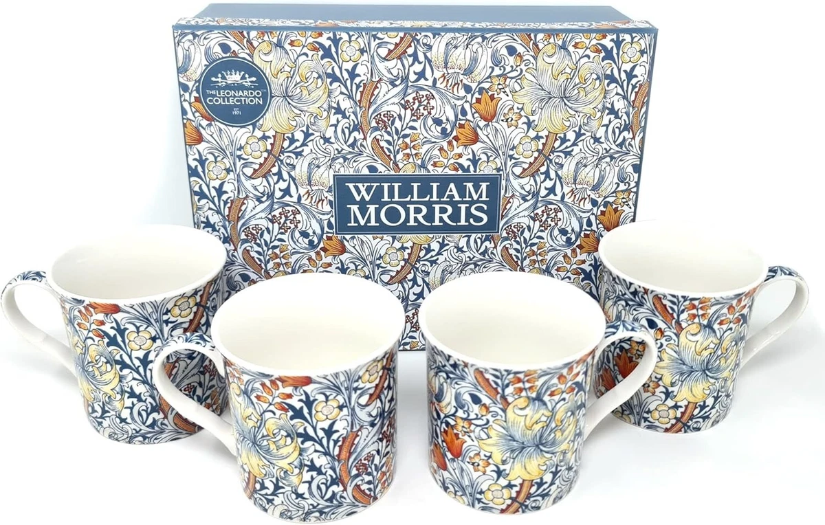EDIT SOLD The Leonardo Collection Charleston Set Of 6 Fine Bone China Mugs Cups England The Leonardo Collection Presents A Set Of 6 Art Deco-style Fine Bone China Mugs From England. Featuring
