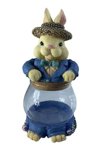Easter Bunny Glass Jar Approx 8” Tall  - Picture 1 of 7