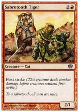 4x Sabretooth Tiger MTG 8th Edition NM Magic Regular