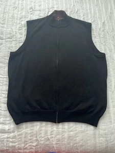 Pendleton Men's 100% Merino Wool Sleeveless Full Zip Vest Black Size XL - Picture 1 of 10