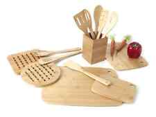 CORE ORGANIC BAMBOO 14 P Kitchen Untensil Pot Holder Cutting Board Spoon Lot Set