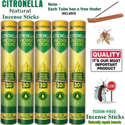 Citronella INCENSE STICKS Outdoor Garden Anti Fly Mosquito Insect Repellent - Image 1 of 4