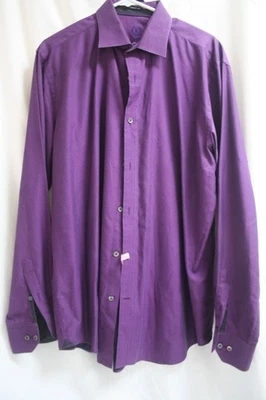 Camisa para hombre Bugatchi Uomo talla L púrpura vestido abotonado calce clásico  Foto 1 de 4