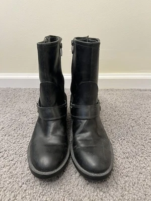 Botas Mujer Enzo Angiolini Moto Combat Easaharia Cuero Negro Talla 9 M Foto 1 de 4