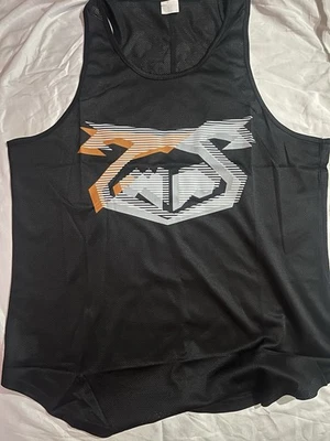 ПРОТИВНЫЙ винтажный черный сетки w современный серый оранжевый графический свинья печати Майка размер 42 - Изображение 1 из 4