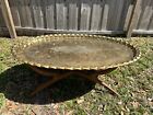 1950’s Moroccan Brass Tray Table with Spider-Leg Base 46”x 29”