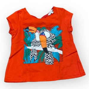 LITTLE MARC JACOBS Girls Parrot T-Shirt Tee Top Size 5 Short Sleeves Orange - Picture 1 of 9