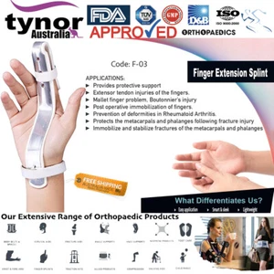 Tynor™ Finger Extension Splint for Broken Fingers Arthritis Trigger Finger Brace - Picture 1 of 7