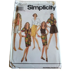Simplicity Pattern 8432 Women Sarong Skirt Shorts Tank Top Shirt 10-12 - Picture 1 of 5