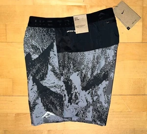 New Mens Nike Trail Stride Running Shorts FV9949-010 Black / Grey Camo Sz S - Picture 1 of 6