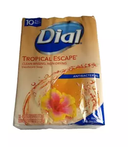Dial Tropical Escape Bar Soap 10 Pack 4oz Antibacterial Deodorant Discontinued - Picture 1 of 7