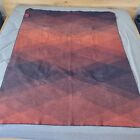 Ibena Blanket Throw Germany Cotton Acrylic Fall Colours Orange Red Black 72 X 55
