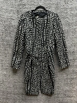 Abrigo negro MAX MARA Studio lunares con cinturón talla 12 EE. UU. Foto 1 de 4