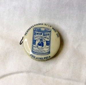 Antique LEWIS' LYE Pennsylvania Salt Mfg Co. Celluloid 1917 Tape Measure - Picture 1 of 6
