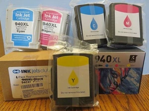 5 HP compatible 940XL replace ink cartridges-NEW in wrap-COLORs only (NO black!) - Picture 1 of 4