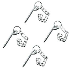 4pk Round Cotter Pin & Chain 10mm by 110mm Trailer Tipper Tailgate Tailboard