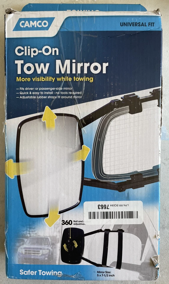 Espejo de remolque con clip Camco ajuste universal Foto 1 de 1