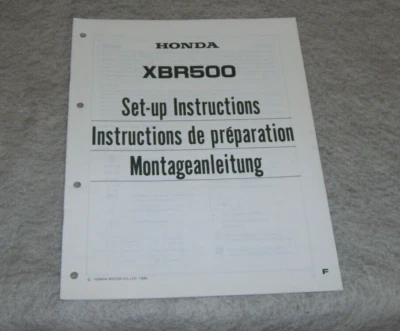 HONDA VF750C MOTORCYCLE  SET-UP INSTRUCTIONS 1987 Pub 97MN200 A14008702H - Image 1 of 4