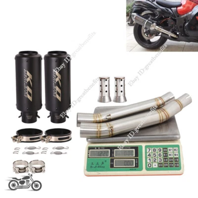 Silenciador de tubo de escape medio L&R deslizable para Suzuki Hayabusa GSXR1300 2008-2020 Foto 1 de 4